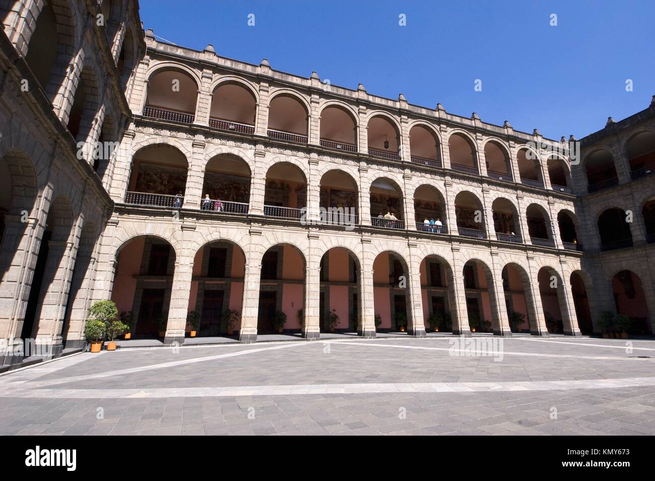 Patio Central Palacio Nacional Centro Historico Ciudad de Mexico Stock Photo