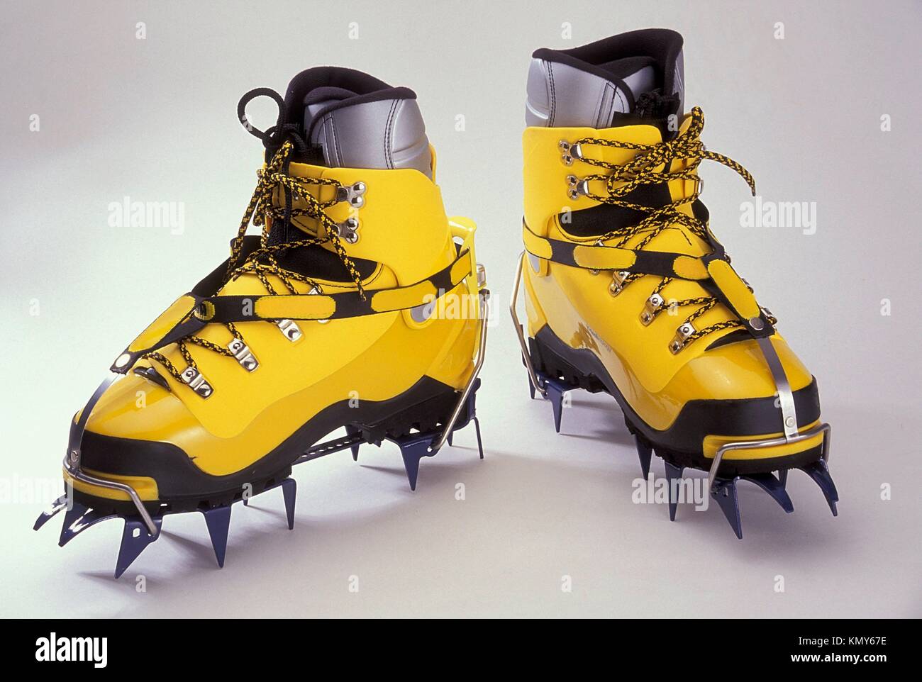 product image of yellow climbing boots Stock Photo Alamy