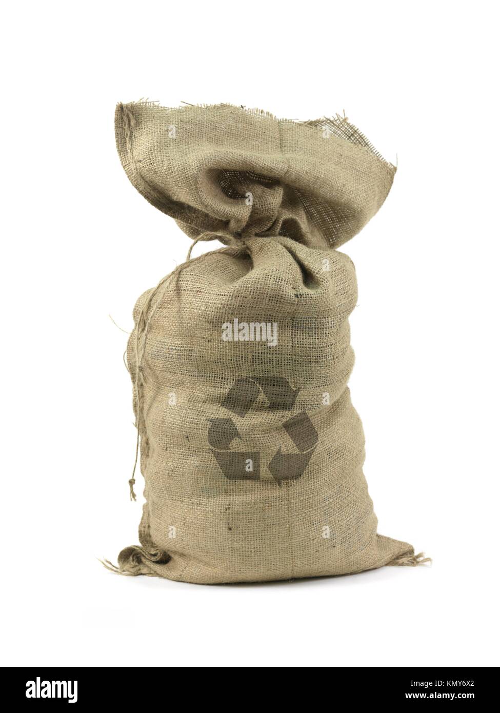 A hessian bag isolated against a white background Stock Photo Alamy