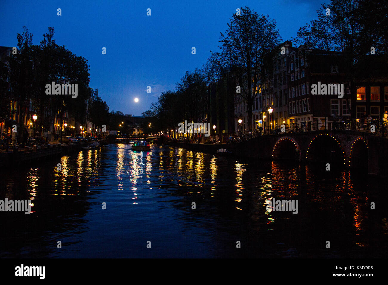 Amsterdam At Night Stock Photo