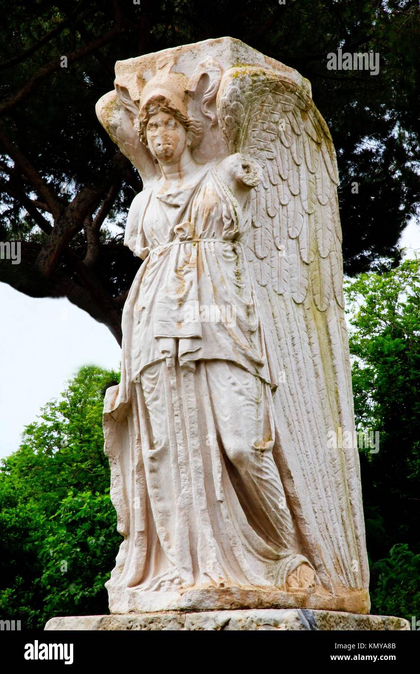 Ancient Roman Angel Statue Ostia Antica Ruins Rome Italy Excavation of