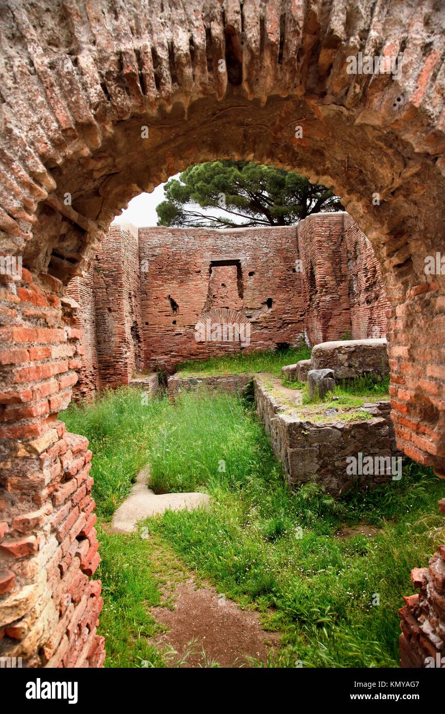 Ancient Roman Arch Ruins Ostia Antica Ruins Rome Italy Excavation of