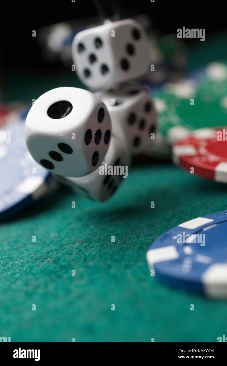 roll of the dice on a game table in a casino Stock Photo Alamy