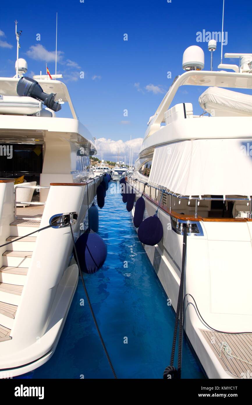 Calvia Puerto Portals Nous luxury yachts in Mallorca Balearic island