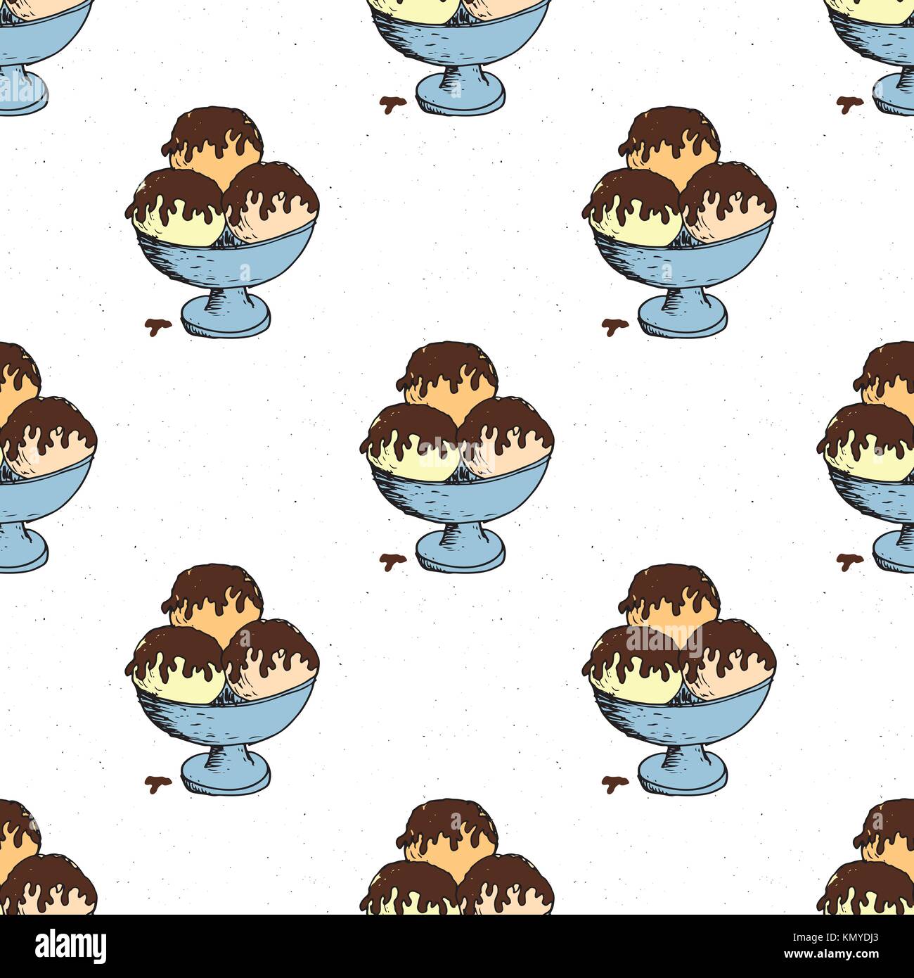 Ice cream seamless pattern hand drawn sketch, background, typography ...
