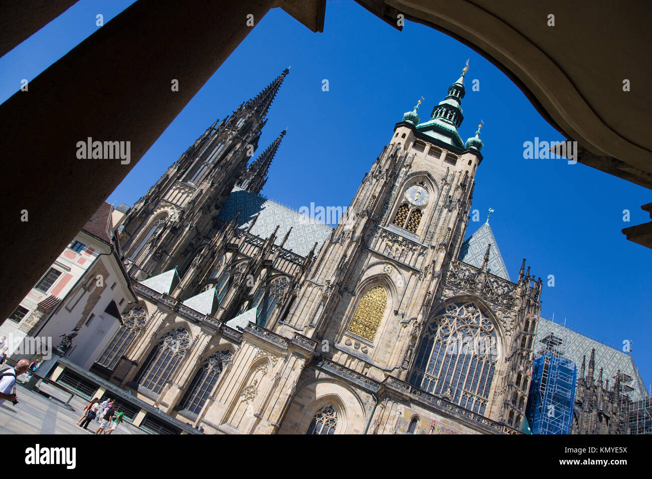 saint Vitus cathedral, Prague castle, Hradcany, UNESCO, Czech republic Stock Photo
