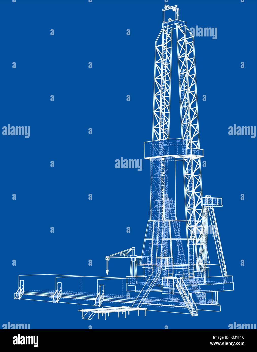 Oil Rig Detailed Vector Illustration Stock Vector Image And Art Alamy