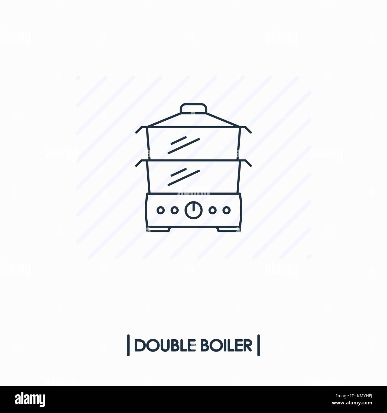 Double boiler outline icon isolated Stock Photo