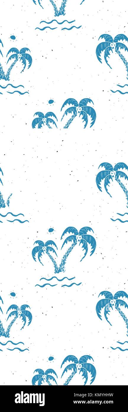 Seamless pattern background with hand drawn palm trees, summer semless ...