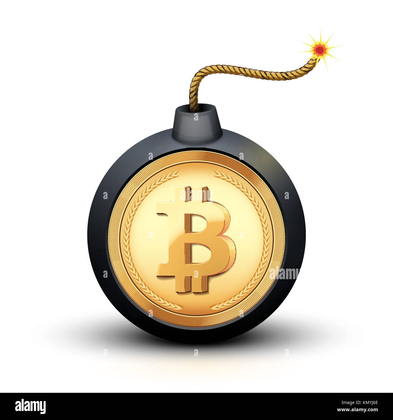 Bitcoin bomb symbol Stock Vector