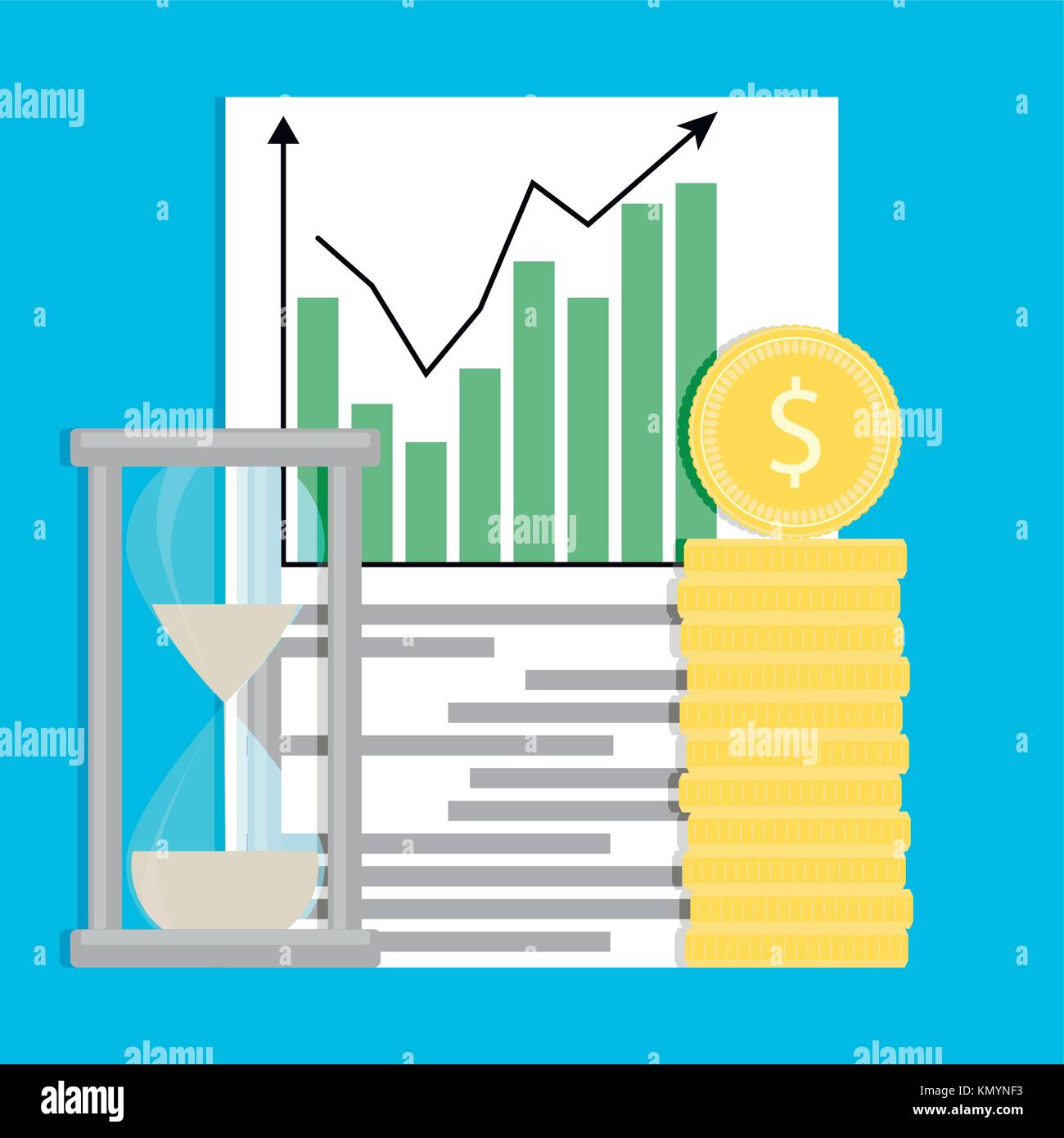 Growth capital chart and deposit. Investment finance and growth profit, deposit banking, vector illustration Stock Vector