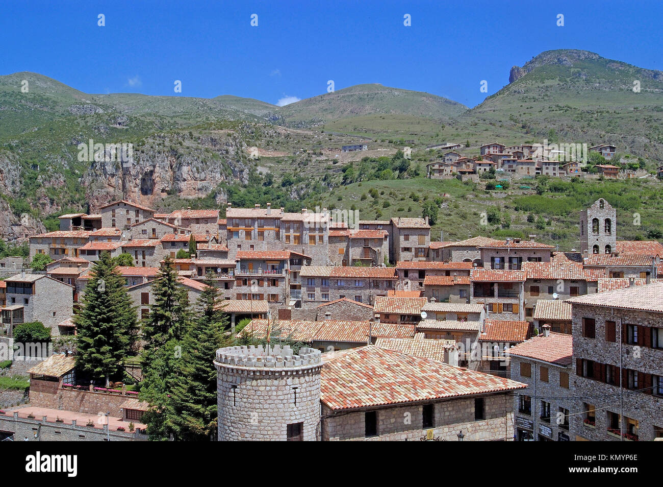 vista general, Castellar de N'Hug, Bergueda,Barcelona, Spain Stock Photo