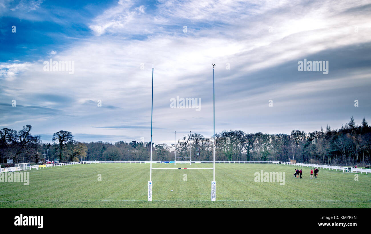 Harrogate Rugby Ground - general view of the Stratstone Stadium in Harrogate, North Yorkshire Stock Photo