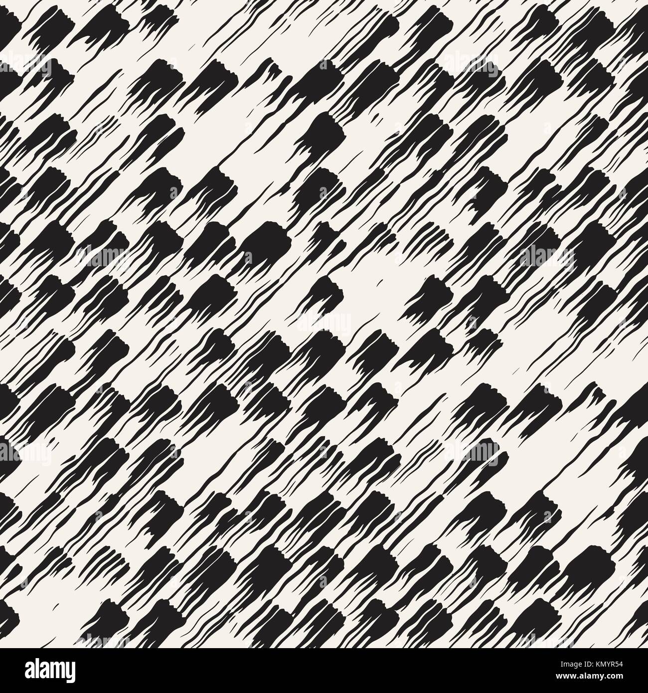 Vector seamless pattern with brush stripes and strokes. Black and white ...