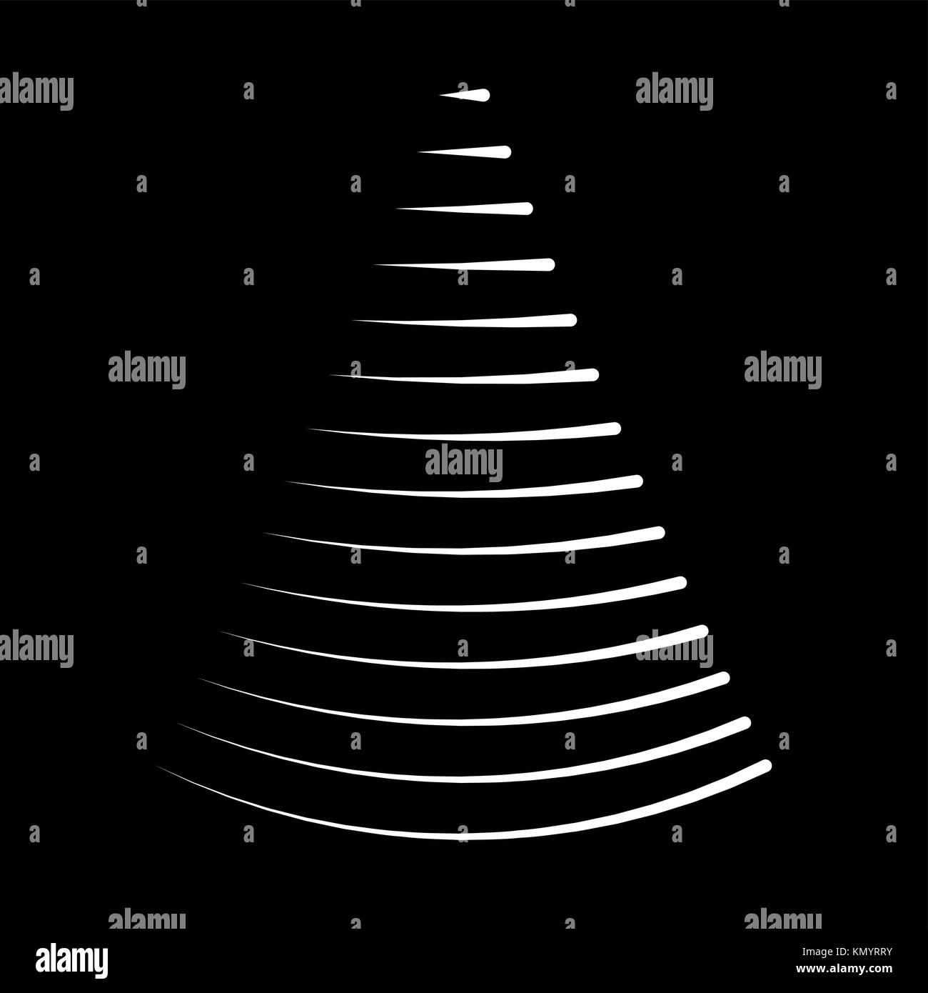 Christmas tree from lights  design isolated on black background Stock Vector