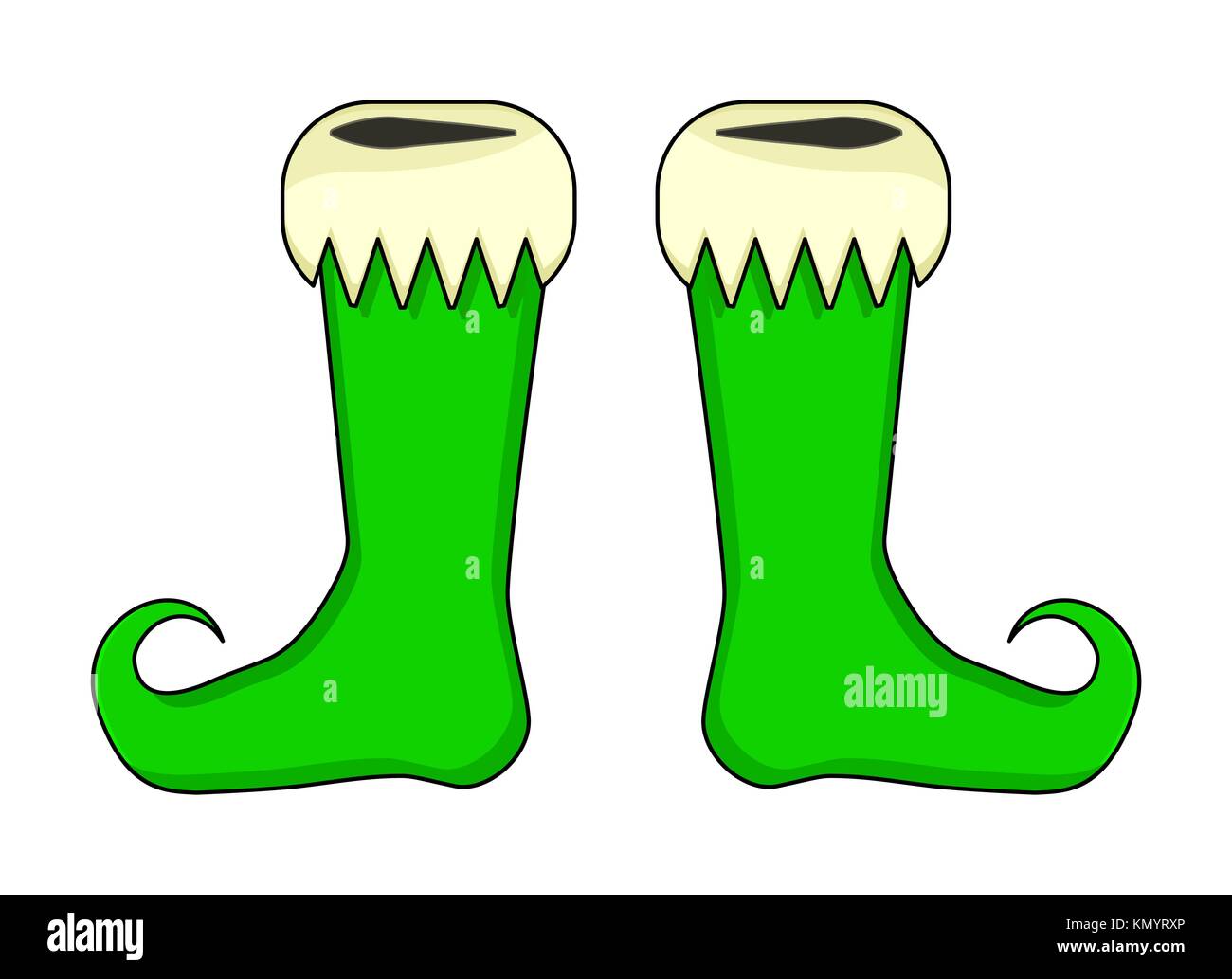 Elf shoes pair design isolated on white background Stock Vector