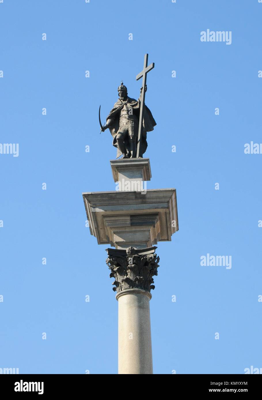 King Sigismund III Vasa Column Sigismund´s Column, polish: Kolumna Zygmunta, located on Castle Square, Old Town in Warsaw, Poland Stock Photo