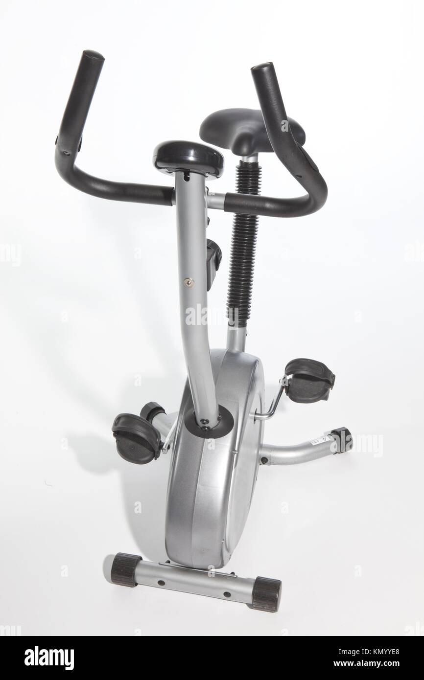 man who pedal stationary bikes, cyclette Stock Photo Alamy