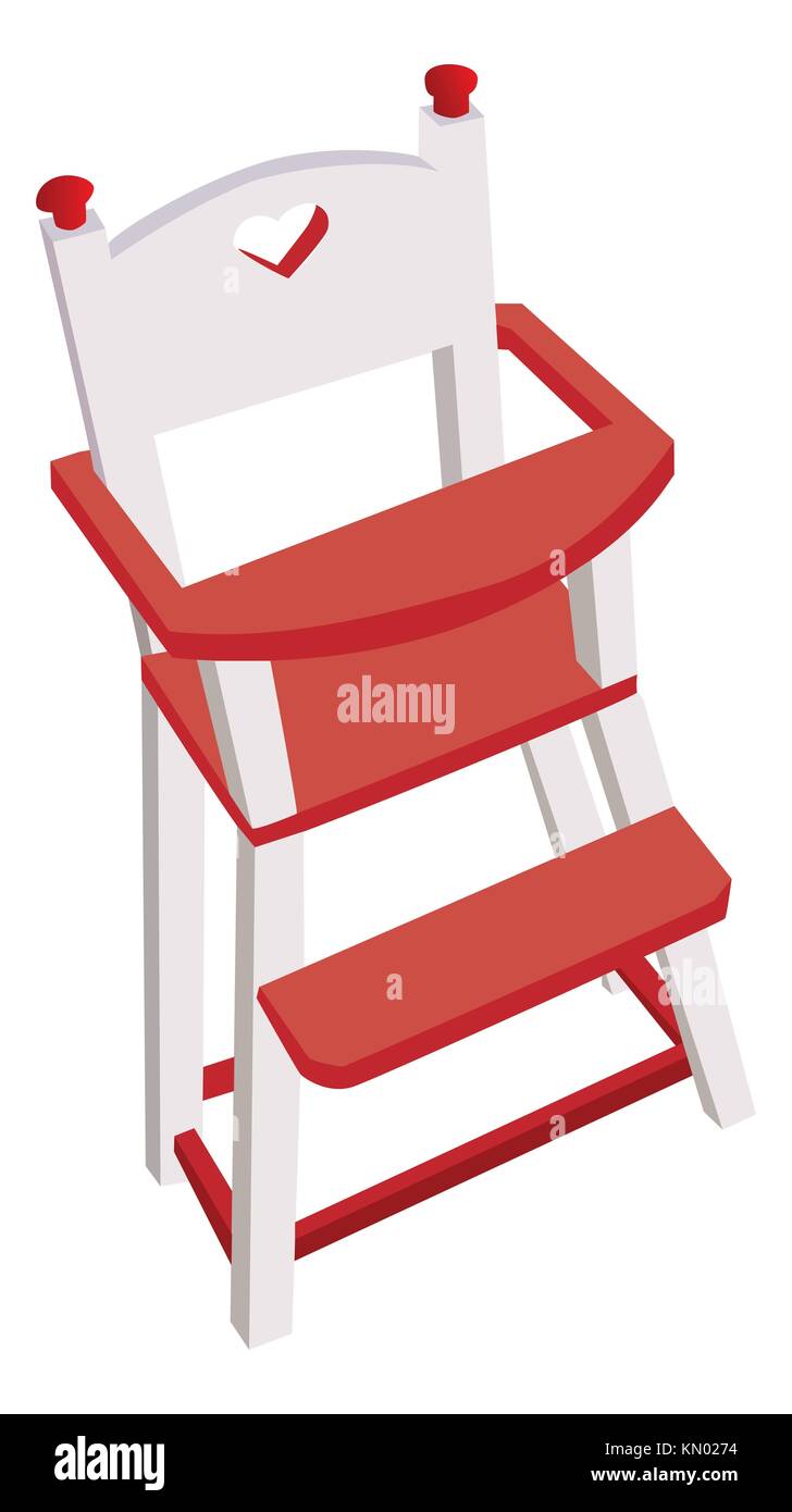 Vectorized wooden high chair, children safe chair Stock Photo Alamy