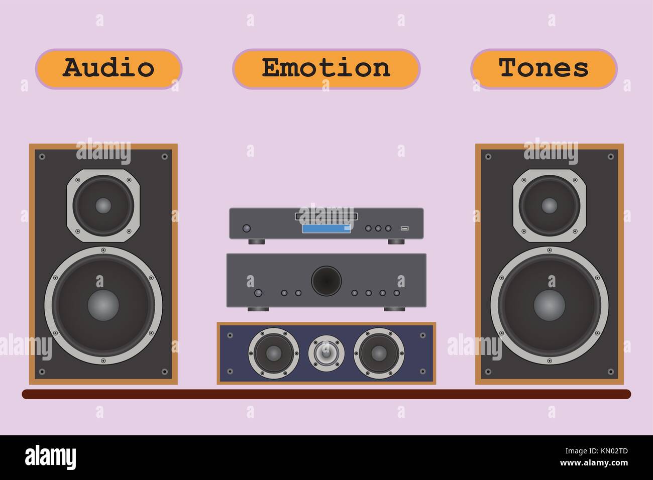 illustrations of audio equipment components. Home theater: speaker illustrations of audio equipment components. Home theater: speaker