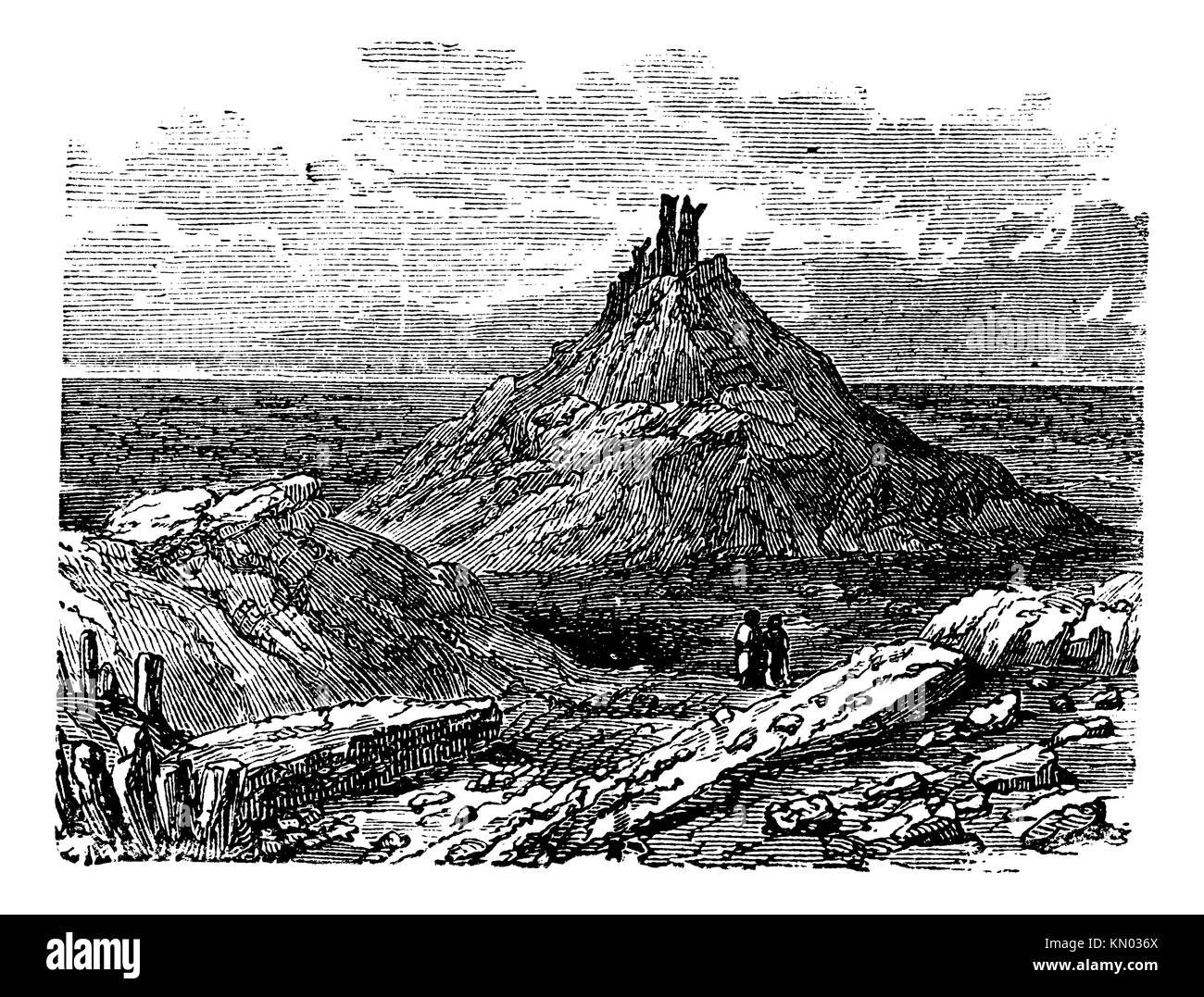 Borsippa or Birs Nimrud, in Babil, Iraq, during the 1890s, vintage engraving  Old engraved illustration of Borsippa Stock Photo