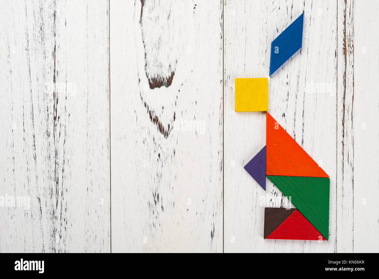 wooden tangram in a rabbit shape with copy space Stock Photo - Alamy