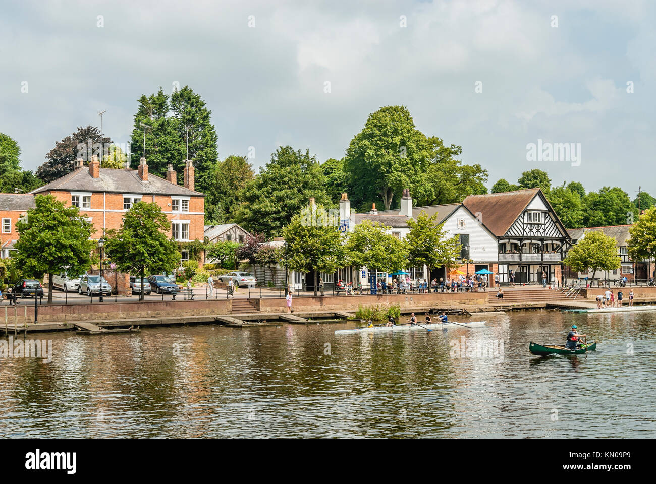 Waterfront along the River Dee in Chester; Cheshire, North West England Stock Photo