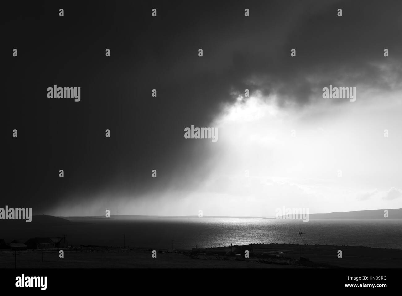 Storm clouds over Scapa Flow, Orkney Stock Photo