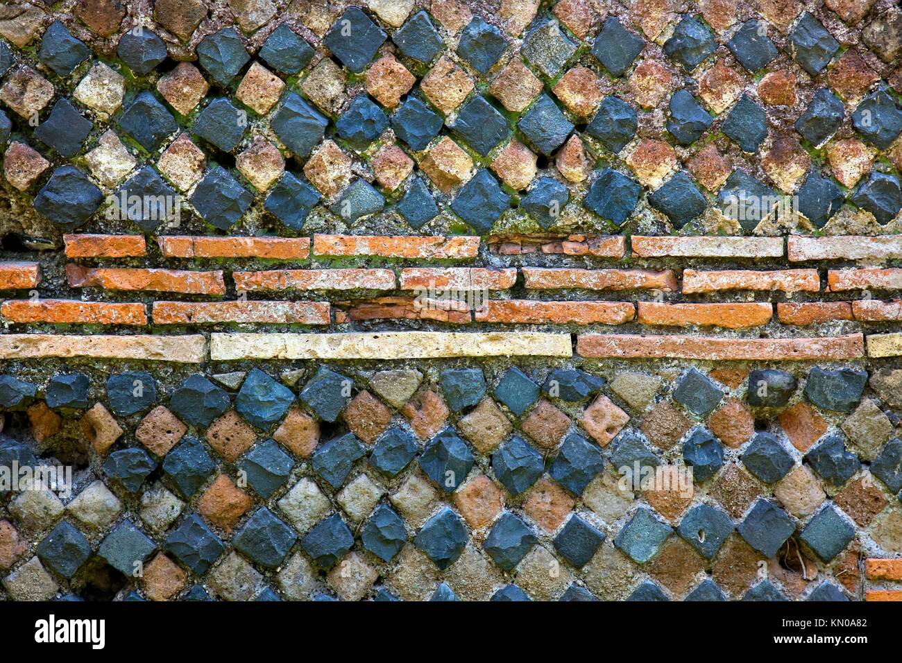 Ancient Roman Stone Wall Background Ostia Antica Ruins Rome Italy