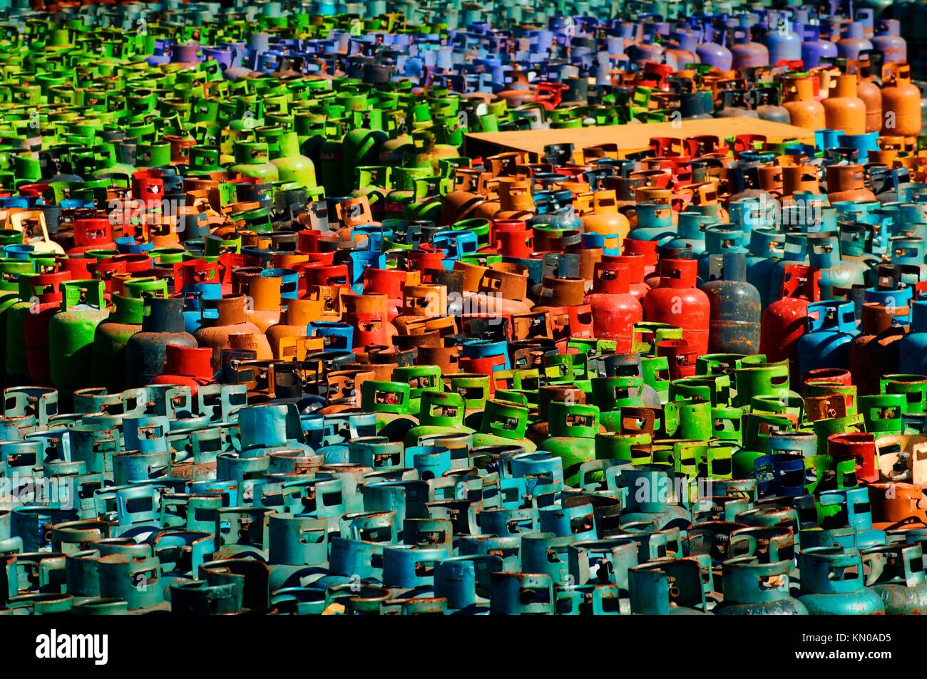 Deposit of gas cylinders Stock Photo Alamy