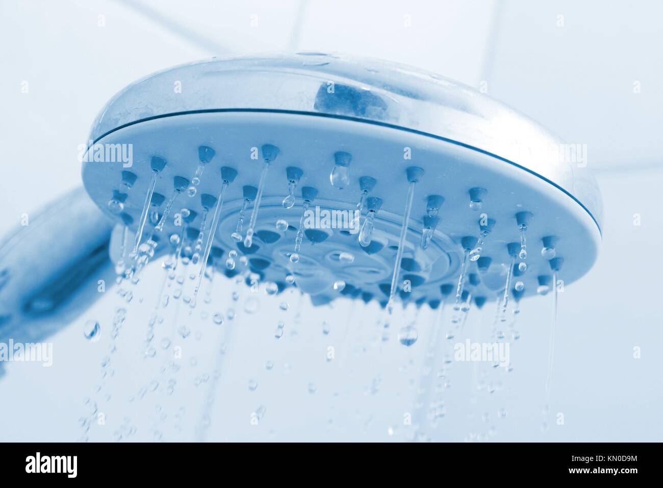 A shower head with running water Stock Photo Alamy