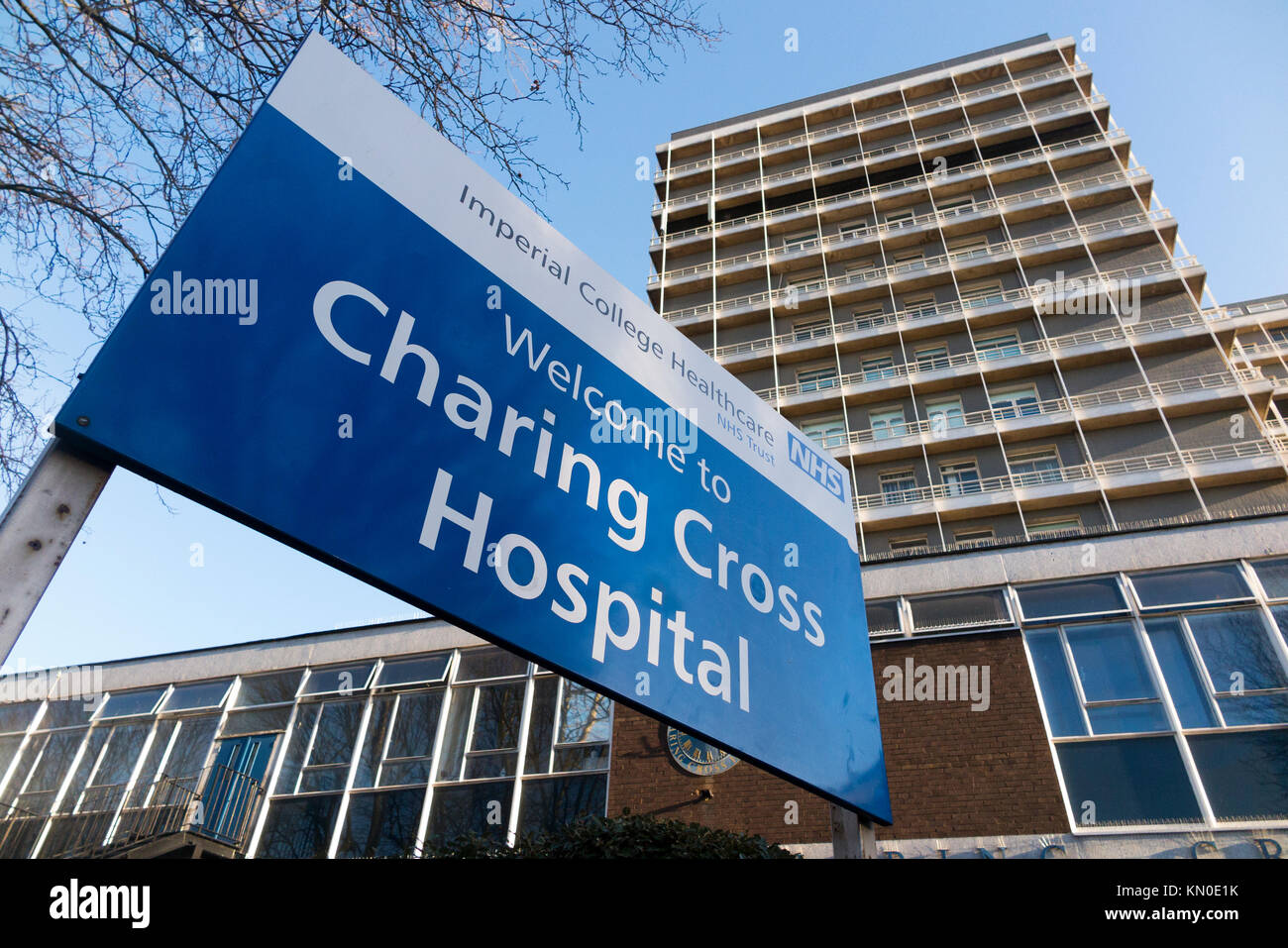 Front Facade Exterior Of Charing Cross Hospital London Uk