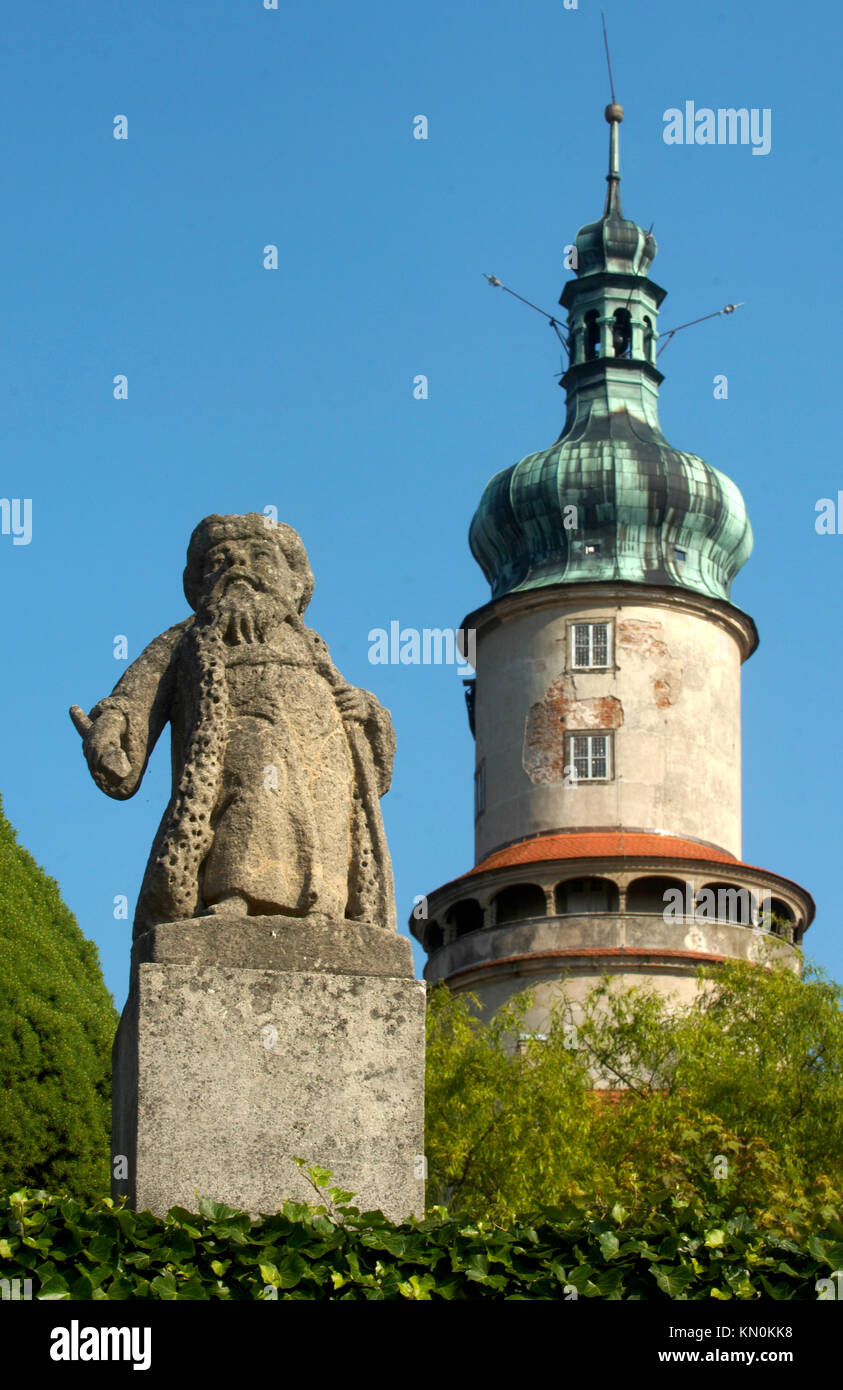 Czech Republic, Nove Mesto nad Metuji (Neustadt an der Mettau), Statue by Matthias Bernhard Braun in the Castle Park Stock Photo