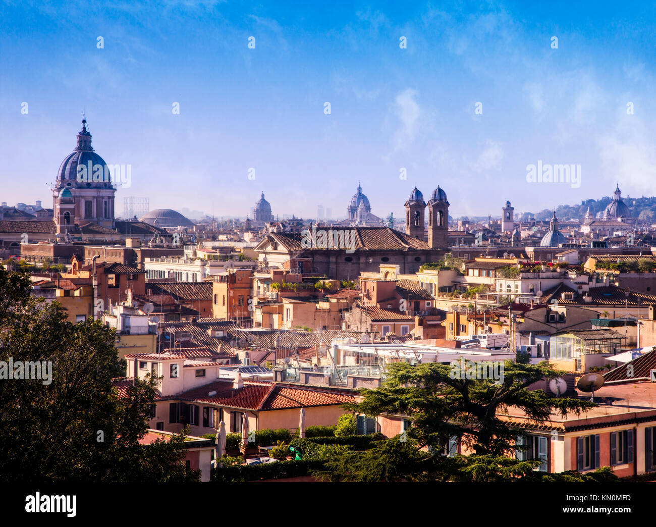 The skyline of Rome, Italy. Stock Photo