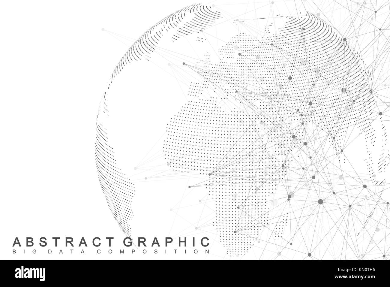 Network and data exchange over planet earth in space. Virtual Graphic Background Communication with World Globe. Perspective backdrop of depth. Digital data visualization. Vector illustration Stock Vector