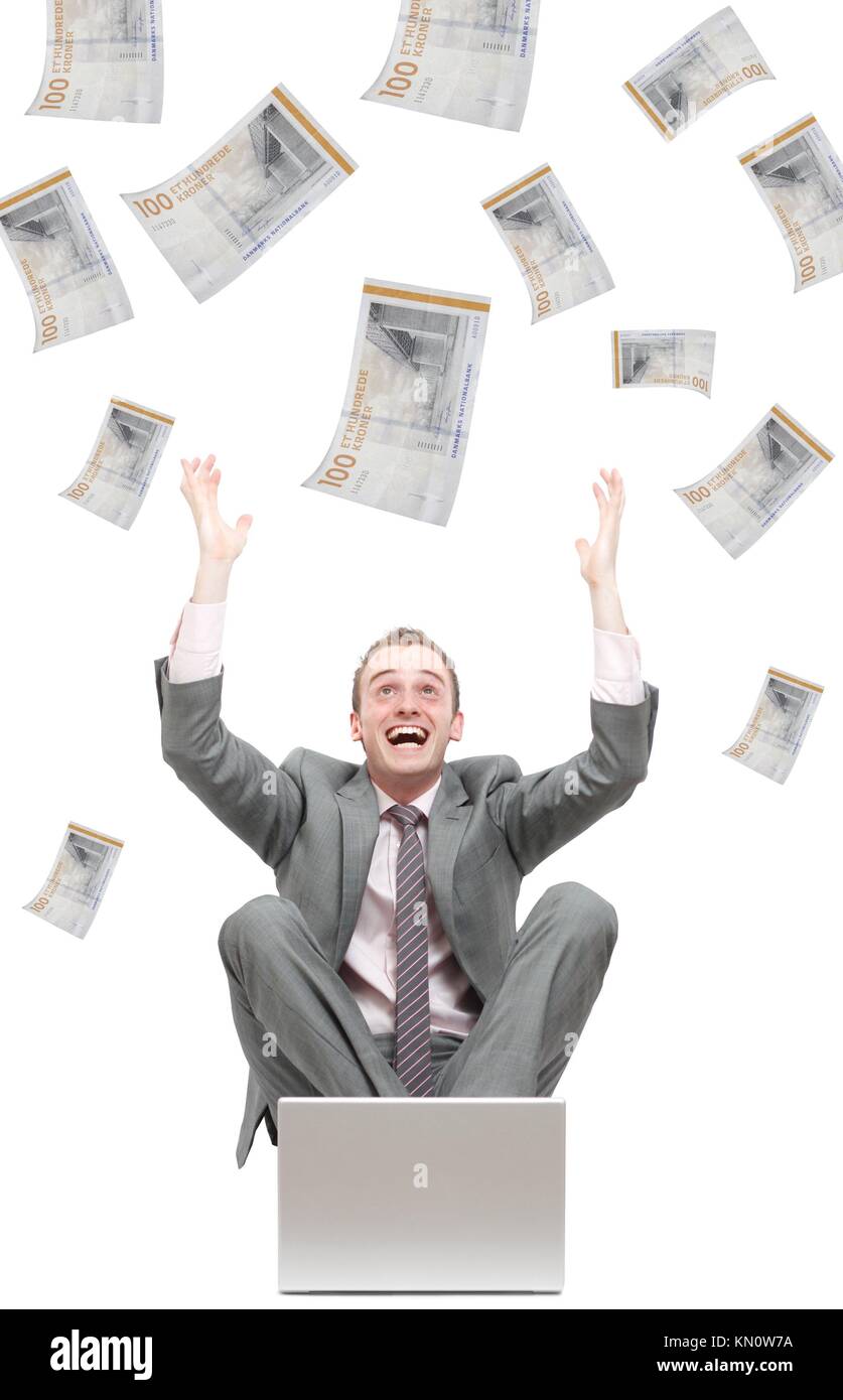 Notes falling from the sky Stock Photo Alamy