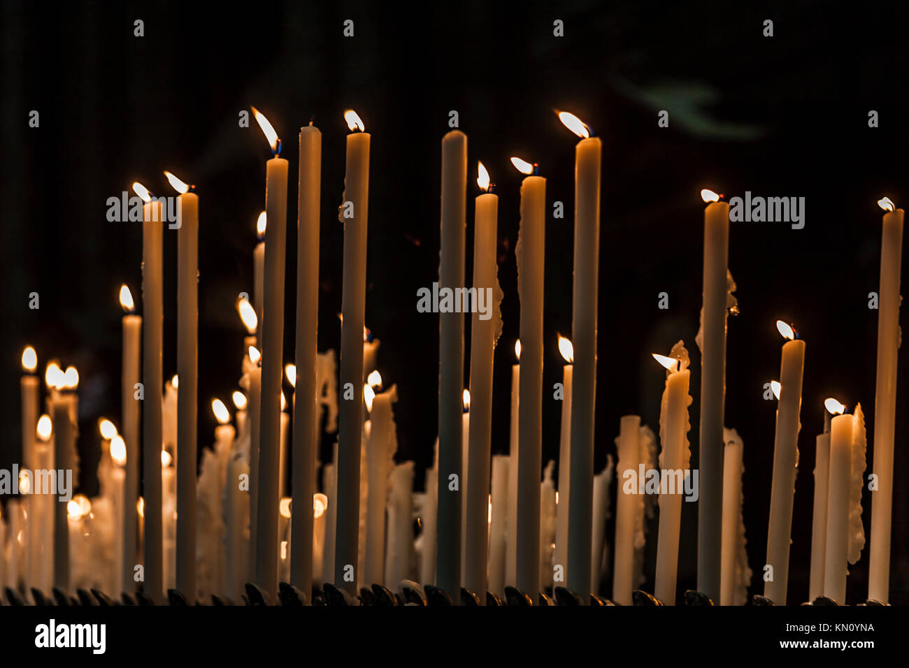 Religious candles in the church Stock Photo Alamy