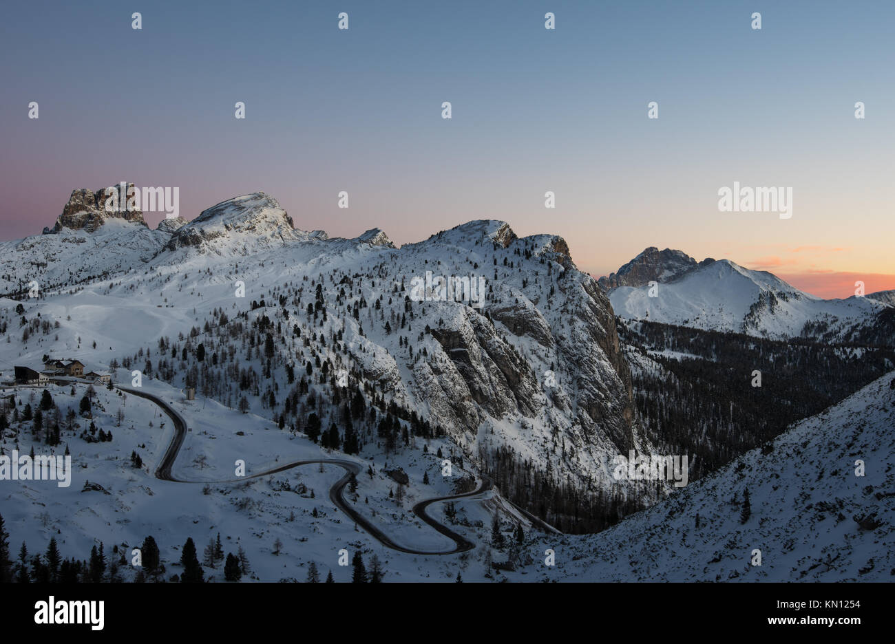 Sass de Stria falzarego pass Dolomites Stock Photo