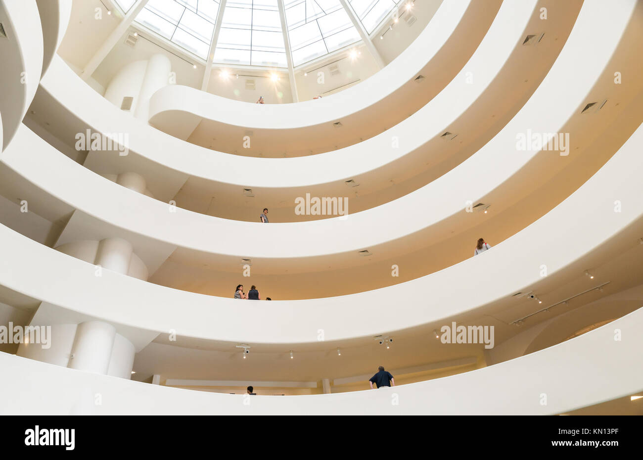 NEW YORK CITY - JULY 10: Interior of the Solomon R. Guggenheim Museum of modern and contemporary art in New York on July 10, 2015. Stock Photo