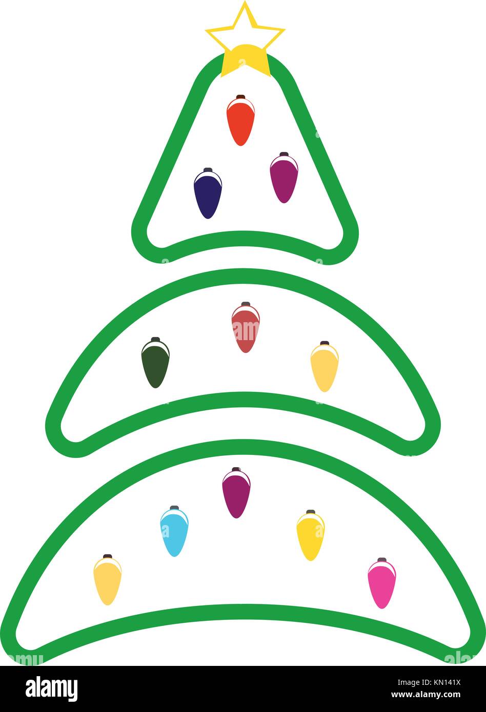 Christmas Tree on white background. Vector illustration Stock Vector ...