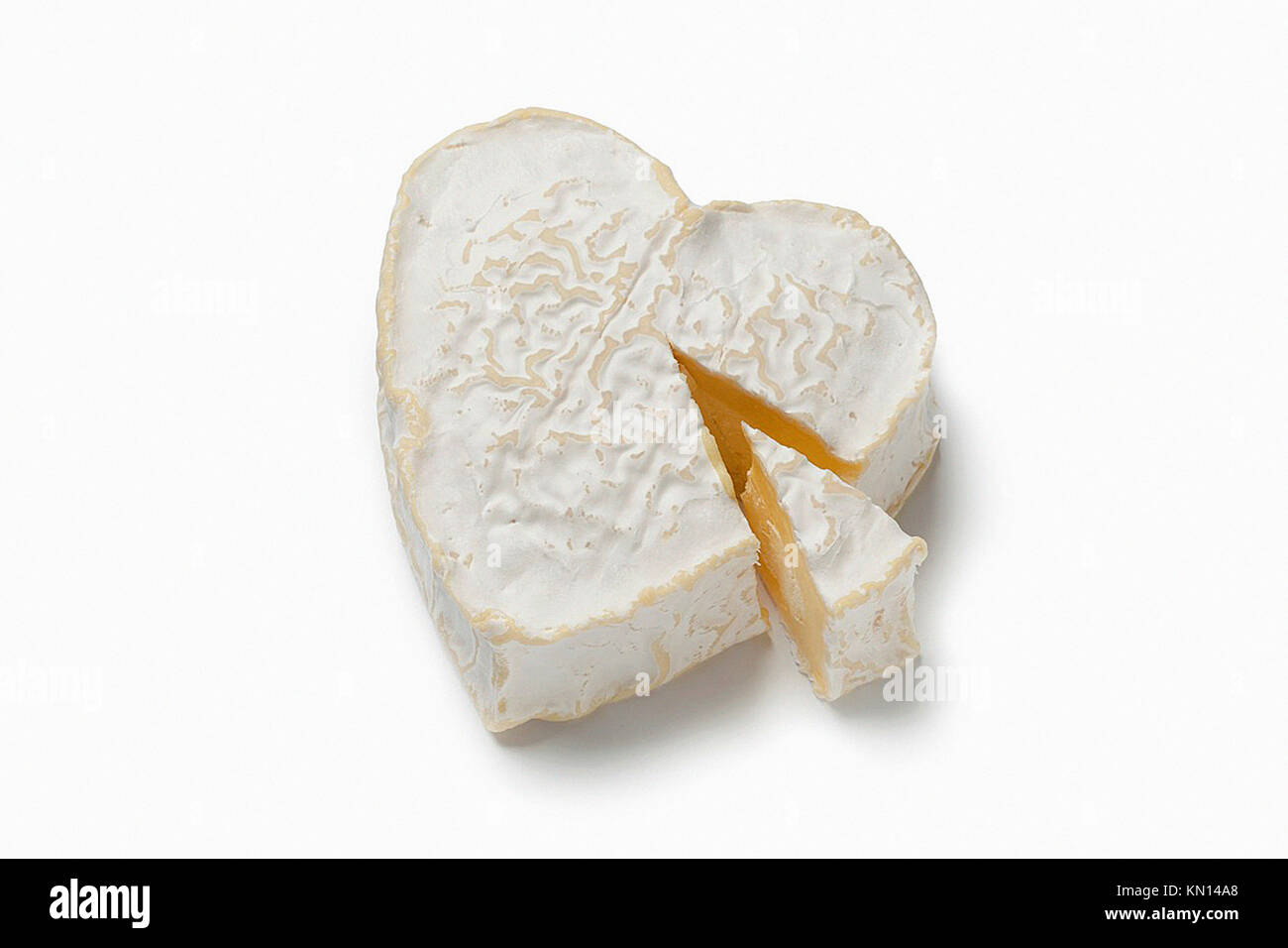 Heartshaped Neufchatel cheese on white background Stock Photo Alamy