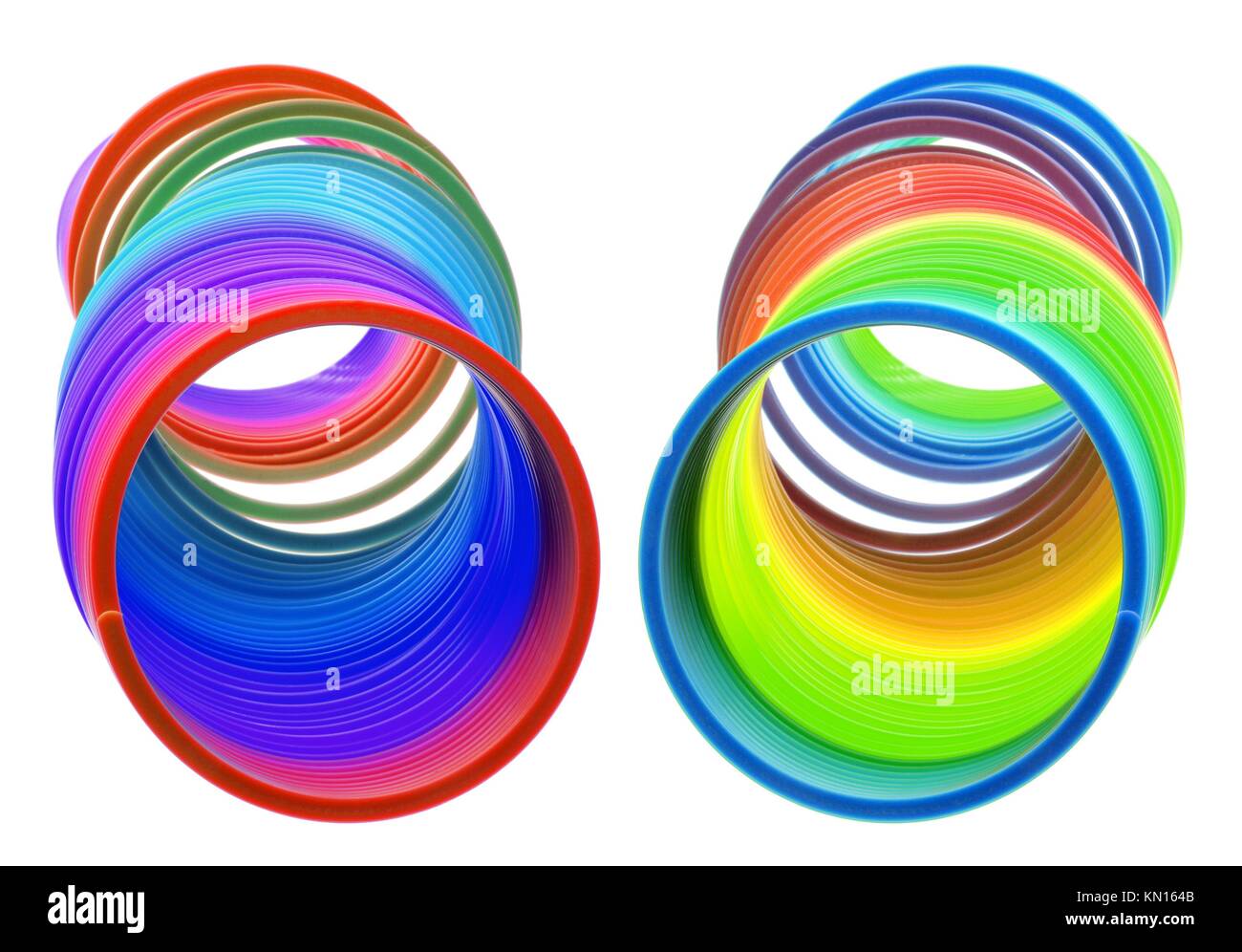 Spiral Spring Coils on White Background Stock Photo Alamy