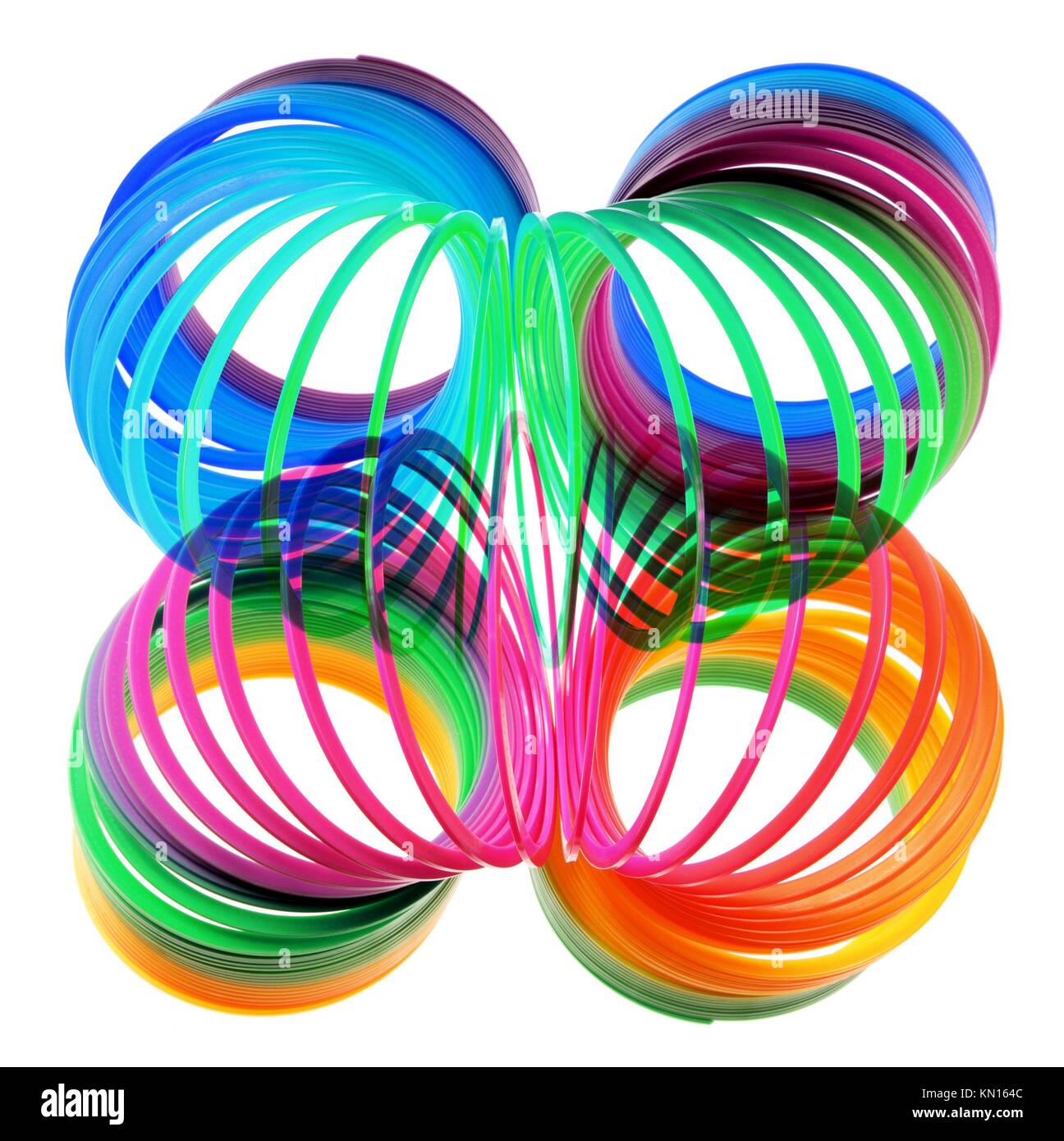 Spiral Spring Coils on White Background Stock Photo Alamy