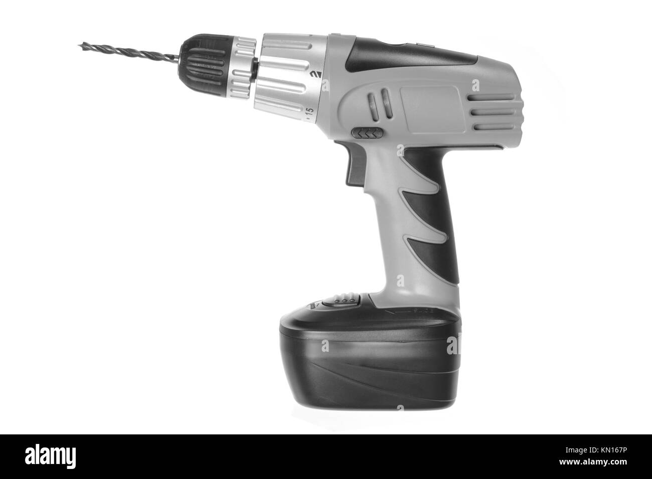 Electric Drill on White Background Stock Photo Alamy