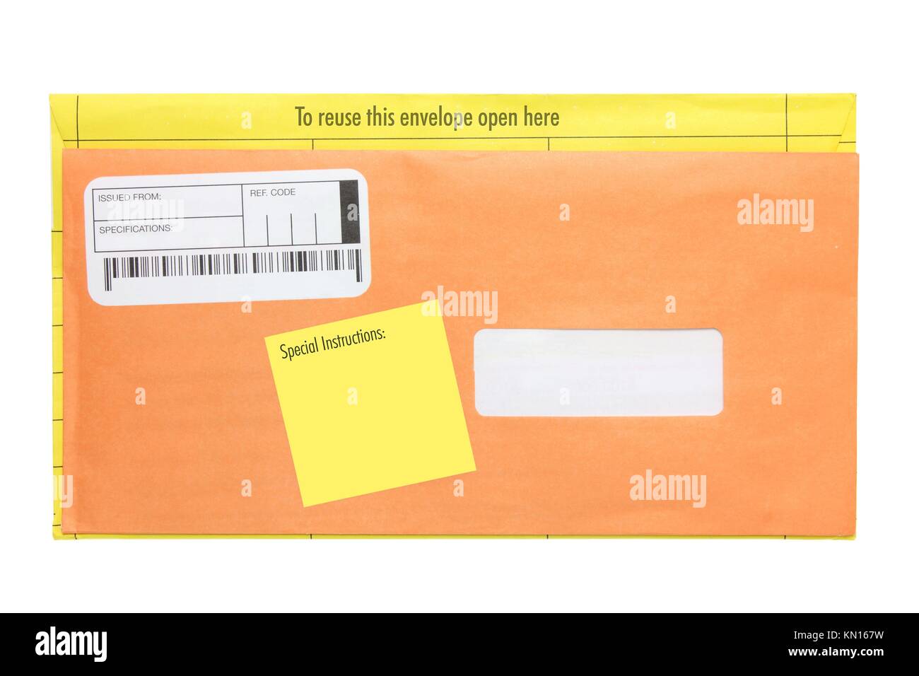 Envelope on White Background Stock Photo - Alamy