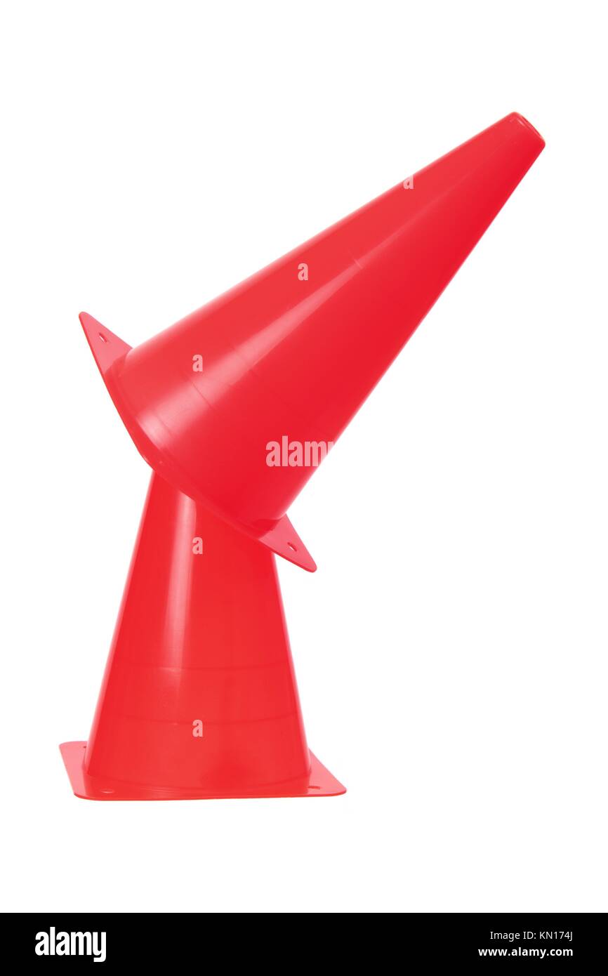 Traffic Cones on White Background Stock Photo - Alamy