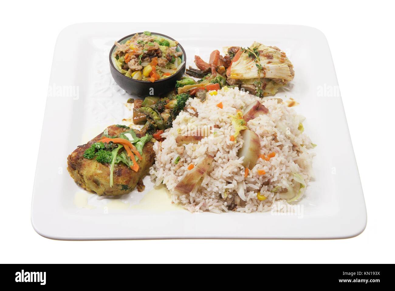 Chinese Mixed Dish on White Background Stock Photo Alamy