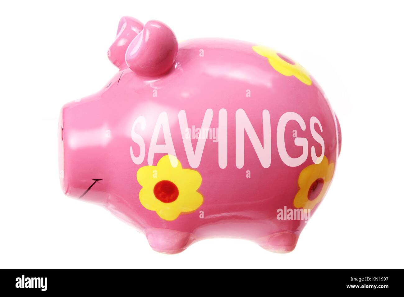 Piggy Bank on White Background Stock Photo - Alamy
