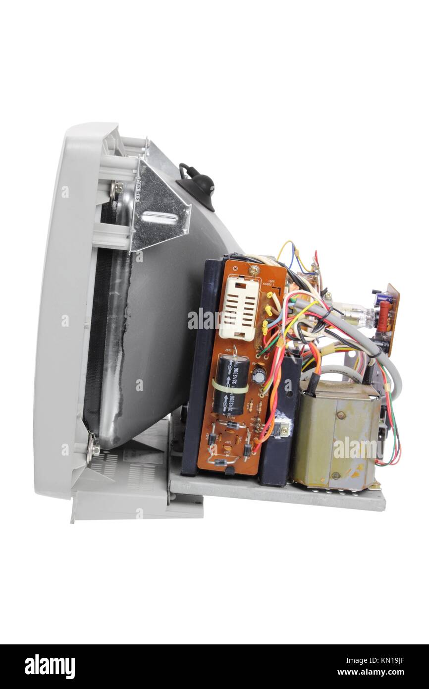 Broken Computer Monitor on White Background Stock Photo Alamy