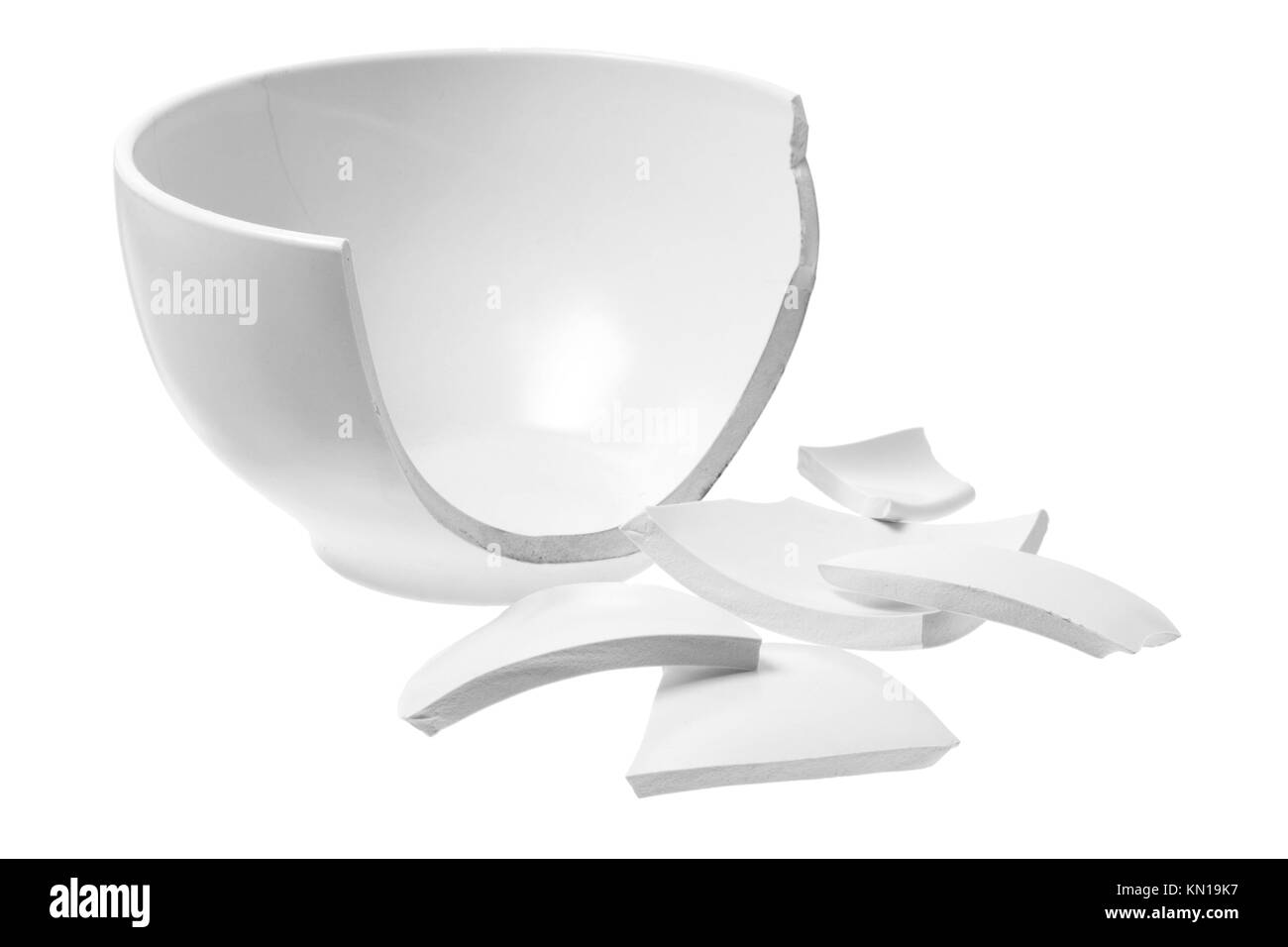 Broken Bowl on White Background Stock Photo Alamy
